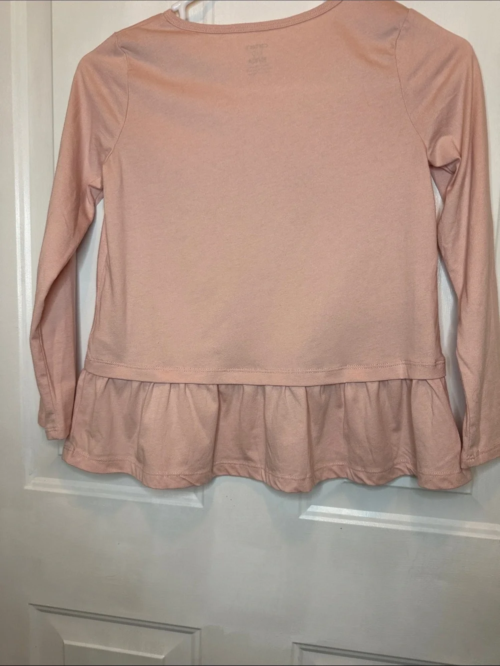 Carter's Light Pink Long-Sleeve Peplum Tee with Dog & Cat Graphic
